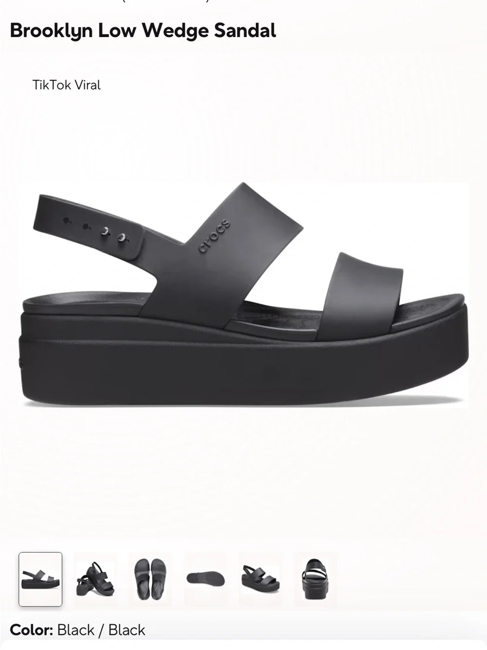 Tik Tok Viral! Crocs Women's Brooklyn Low Wedge Sandals